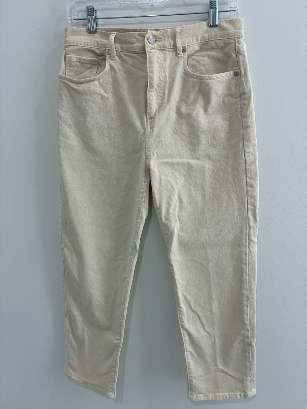 LOFT Straight Leg Jeans in Light Cream